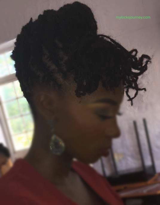 loc updo hairstyle for short locs
