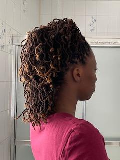 locs with curly ends - loc mohawk